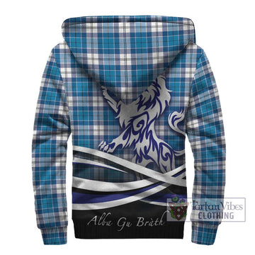Roberton Tartan Sherpa Hoodie with Alba Gu Brath Regal Lion Emblem - Tartan Vibes Clothing