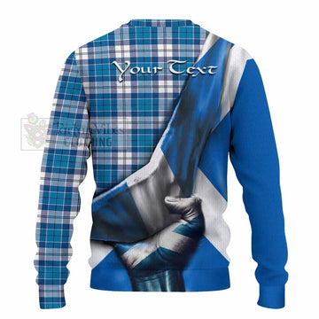 Roberton Tartan Knitted Sweater with Family Crest Scotland Patriotic Style - Tartan Vibes Clothing