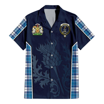 Roberton Tartan Hawaiian Shirt with Family Crest and Scottish Thistle Vibes Sport Style - Tartan Vibes Clothing