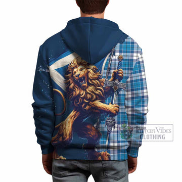 Roberton Tartan Family Crest Hoodie with Scottish Majestic Lion - Tartan Vibes Clothing