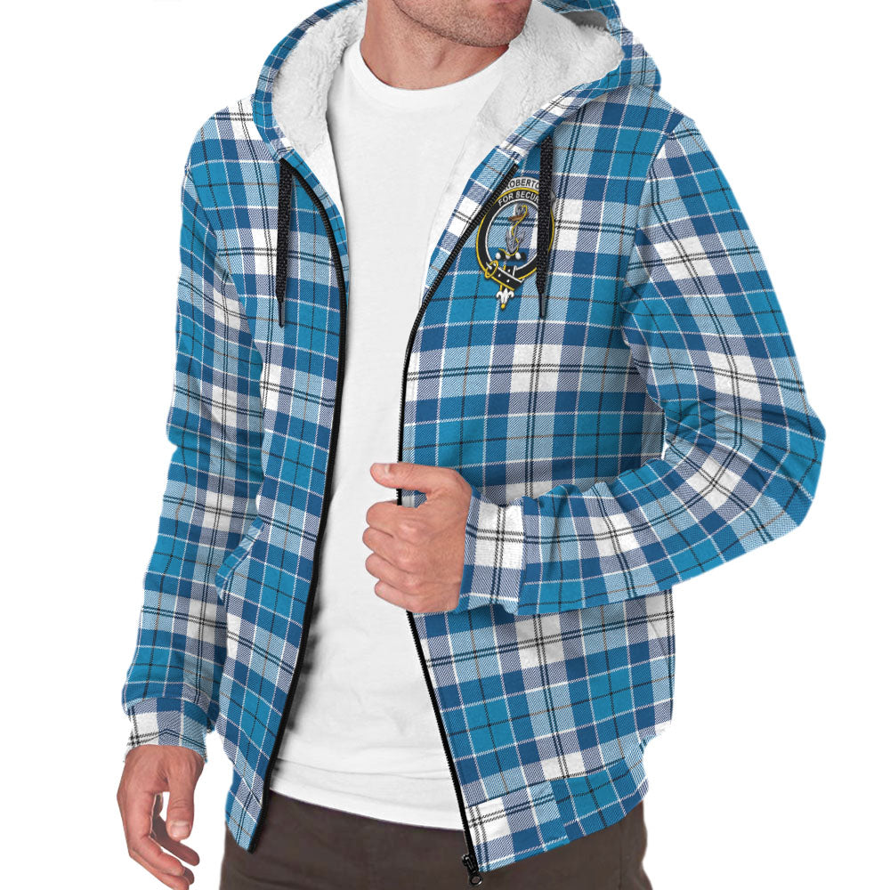 Roberton Tartan Sherpa Hoodie with Family Crest - Tartan Vibes Clothing