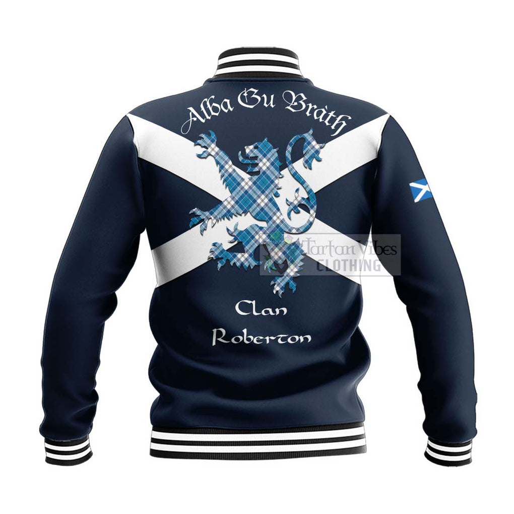 Roberton Tartan Lion Rampant Baseball Jacket Proudly Display Your Heritage with Alba Gu Brath and Clan Name - Tartan Vibes Clothing