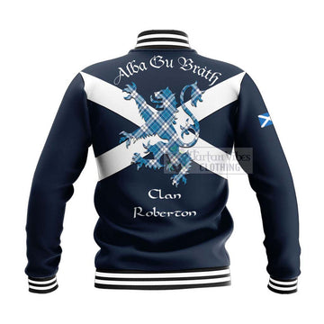 Roberton Tartan Lion Rampant Baseball Jacket Proudly Display Your Heritage with Alba Gu Brath and Clan Name - Tartan Vibes Clothing