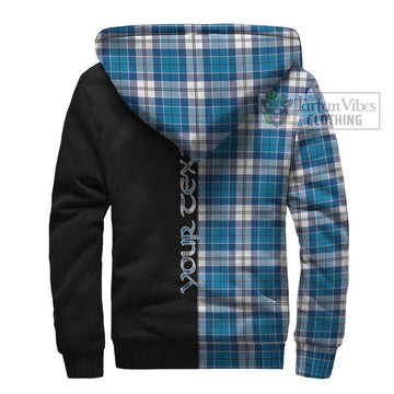 Roberton Tartan Sherpa Hoodie with Family Crest and Half Of Me Style - Tartan Vibes Clothing
