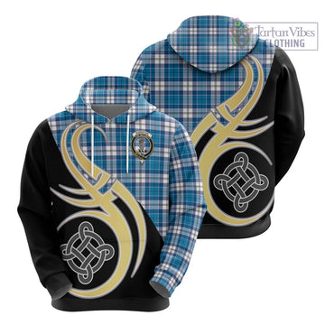 Roberton Tartan Hoodie with Family Crest and Celtic Symbol Style - Tartan Vibes Clothing