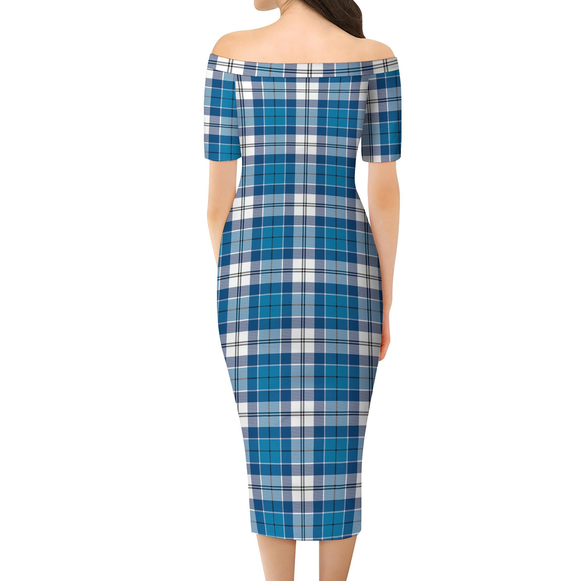 Roberton Tartan Off Shoulder Lady Dress - Tartan Vibes Clothing