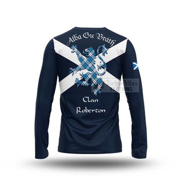 Roberton Tartan Lion Rampant Long Sleeve T-Shirt Proudly Display Your Heritage with Alba Gu Brath and Clan Name - Tartan Vibes Clothing