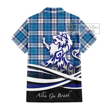 Roberton Tartan Hawaiian Shirt with Alba Gu Brath Regal Lion Emblem - Tartan Vibes Clothing