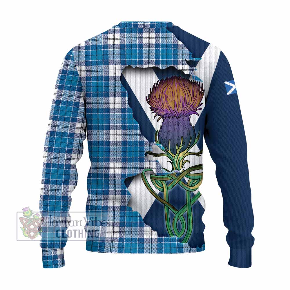 Roberton Tartan Family Crest Knitted Sweater Scottish Thistle Celtic Inspired - Tartan Vibes Clothing