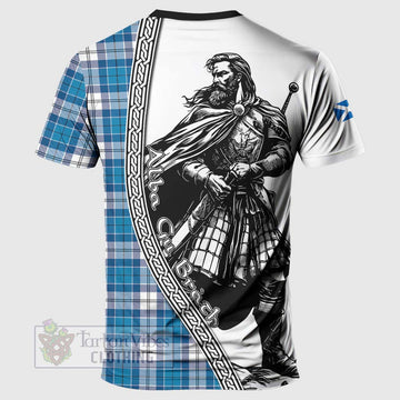 Roberton Tartan Clan Crest T-Shirt with Highlander Warrior Celtic Style - Tartan Vibes Clothing