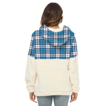 Roberton Tartan Half Style Women's Borg Fleece Hoodie with Half Zip - Tartan Vibes Clothing