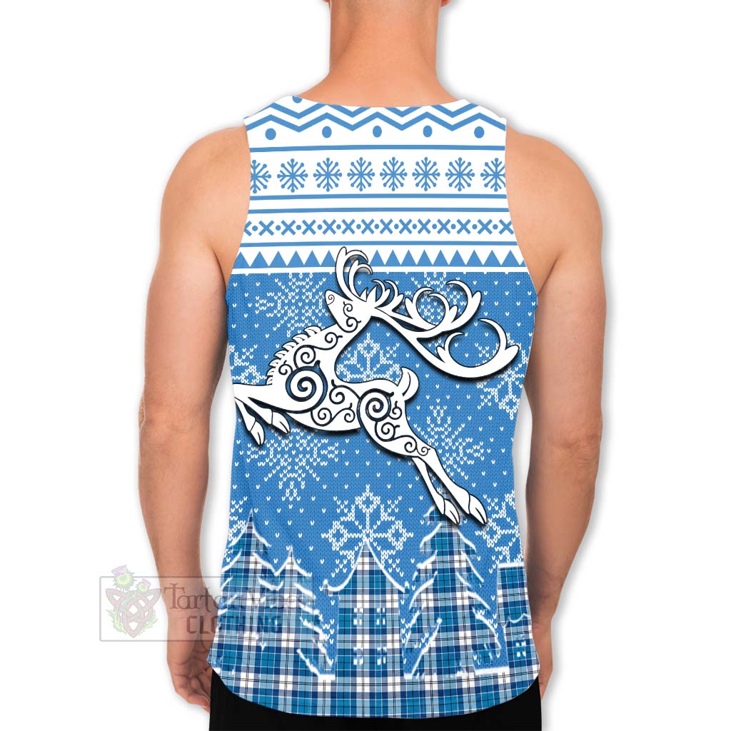 Roberton Clan Christmas Men's Tank Top Celtic Reindeer Style - Tartan Vibes Clothing