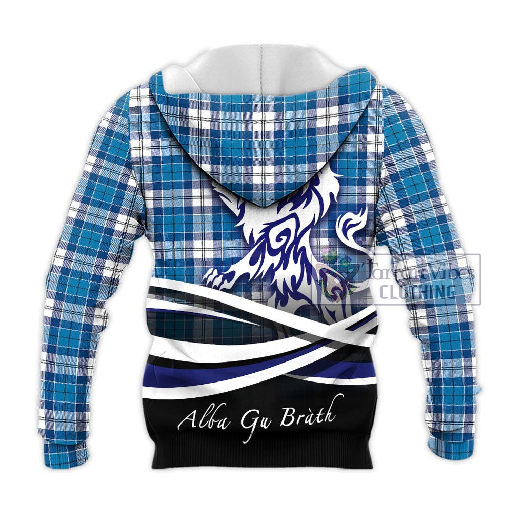Roberton Tartan Knitted Hoodie with Alba Gu Brath Regal Lion Emblem - Tartan Vibes Clothing