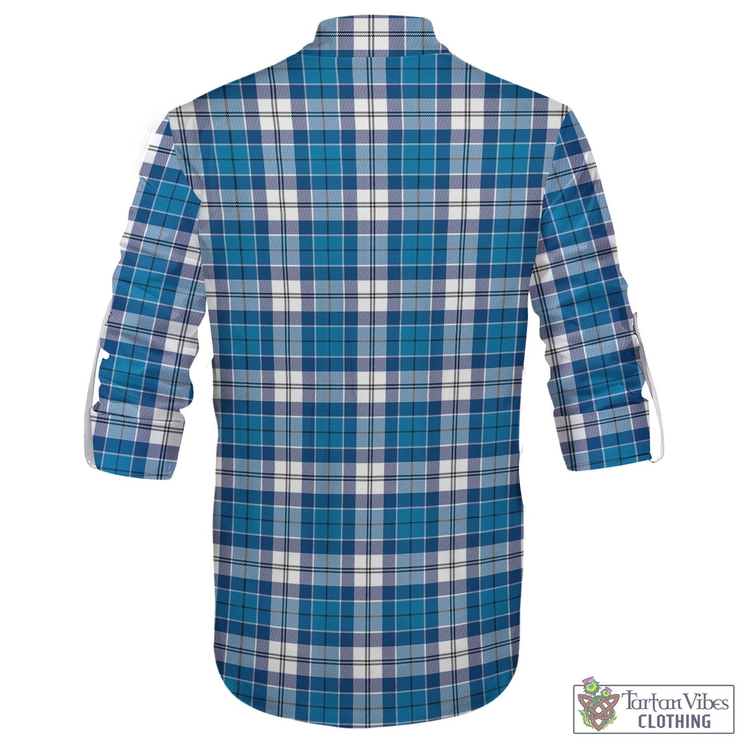 Tartan Vibes Clothing Roberton Tartan Men's Scottish Traditional Jacobite Ghillie Kilt Shirt with Family Crest
