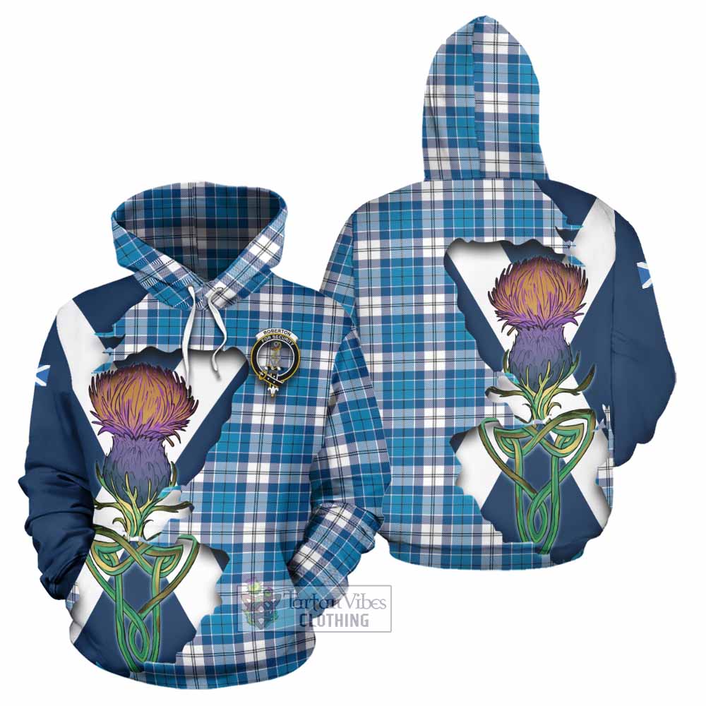 Roberton Tartan Family Crest Hoodie Scottish Thistle Celtic Inspired - Tartan Vibes Clothing
