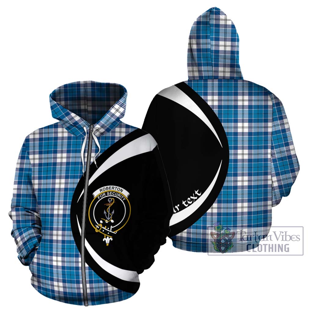 Roberton Tartan Hoodie with Family Crest Circle Style - Tartan Vibes Clothing