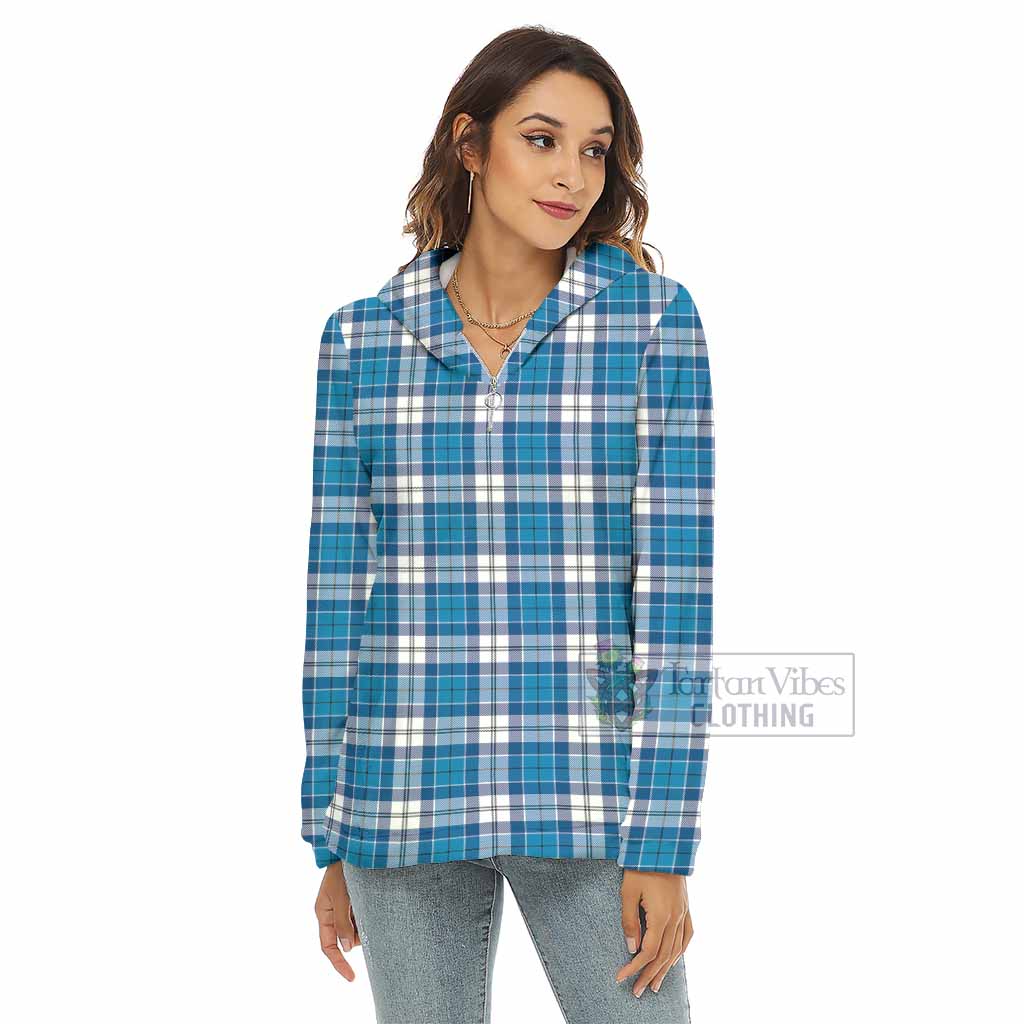 Roberton Tartan Women's Borg Fleece Hoodie with Half Zip - Tartan Vibes Clothing