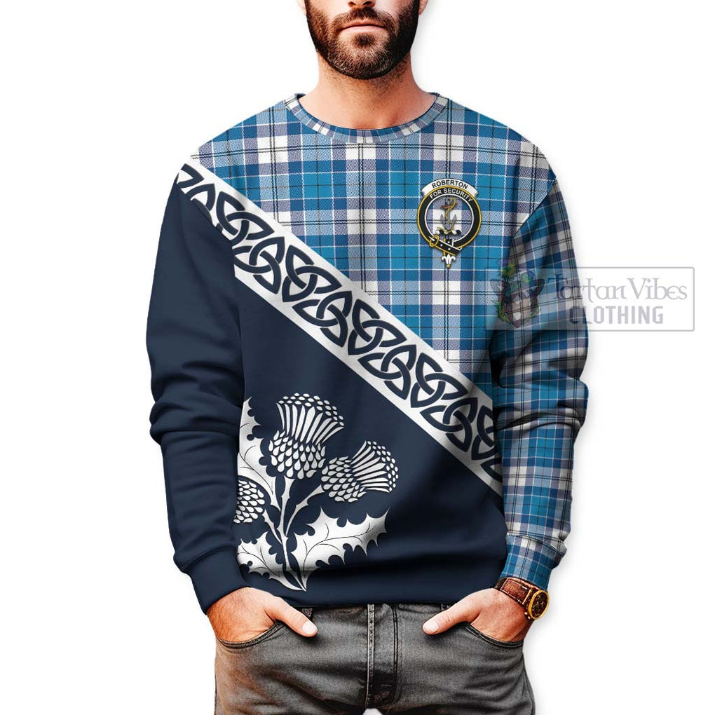 Roberton Tartan Sweatshirt Featuring Thistle and Scotland Map - Tartan Vibes Clothing