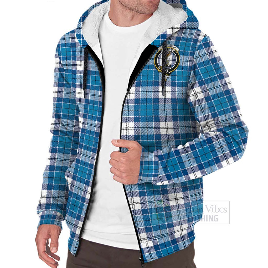 Roberton Tartan Sherpa Hoodie with Family Crest Celtic Skull Style Unisex - Tartan Vibes Clothing