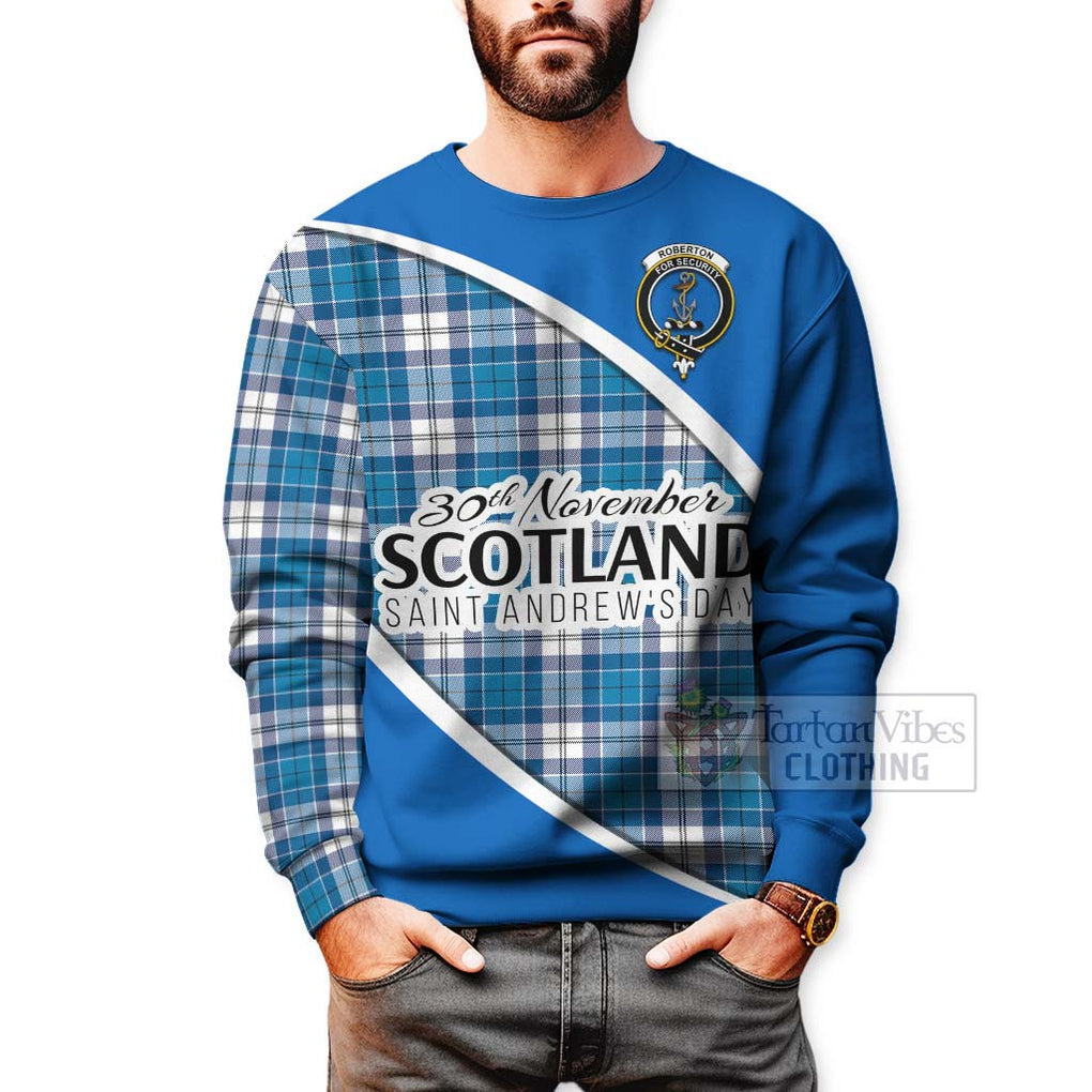 Roberton Family Crest Tartan Sweatshirt Celebrate Saint Andrew's Day in Style - Tartan Vibes Clothing