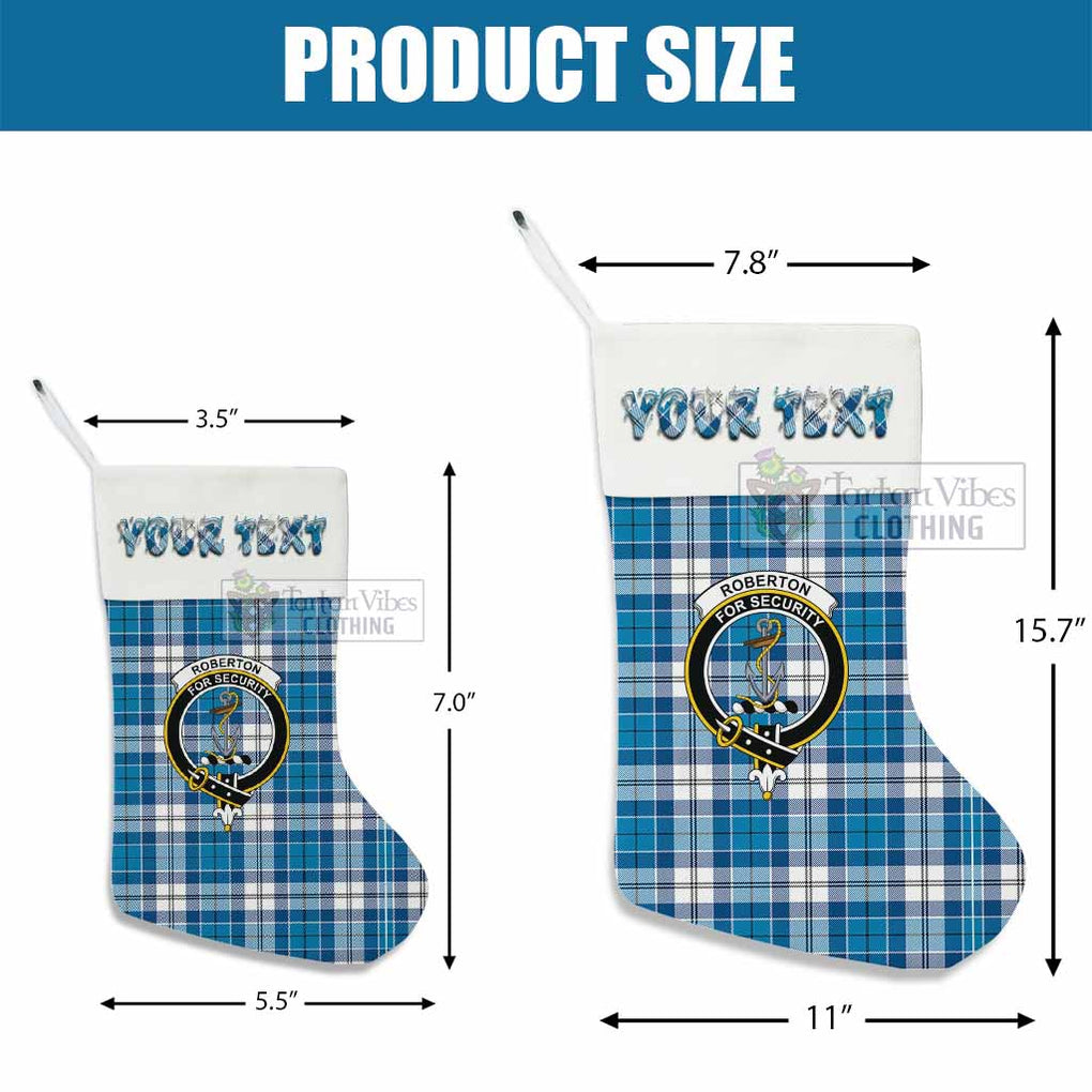 Roberton Tartan Family Crest Christmas Stocking with Personalized Text - Tartan Vibes Clothing