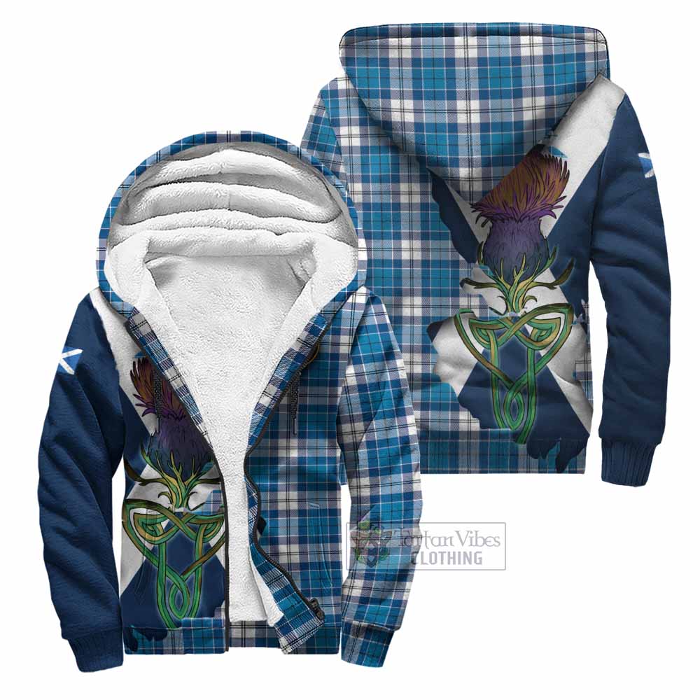 Roberton Tartan Family Crest Sherpa Hoodie Scottish Thistle Celtic Inspired Unisex - Tartan Vibes Clothing