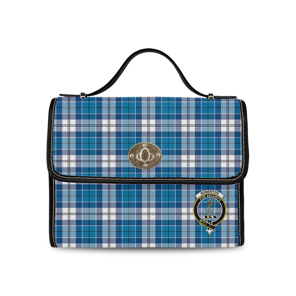 roberton-tartan-leather-strap-waterproof-canvas-bag-with-family-crest