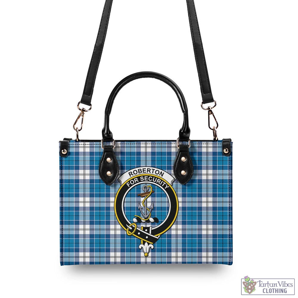 Roberton Tartan Luxury Leather Handbags with Family Crest - Tartan Vibes Clothing