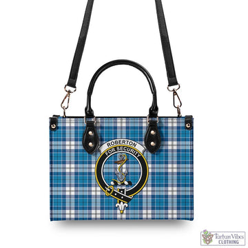 Roberton Tartan Luxury Leather Handbags with Family Crest - Tartan Vibes Clothing
