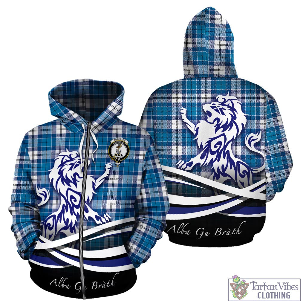 Roberton Tartan Hoodie with Alba Gu Brath Regal Lion Emblem - Tartan Vibes Clothing