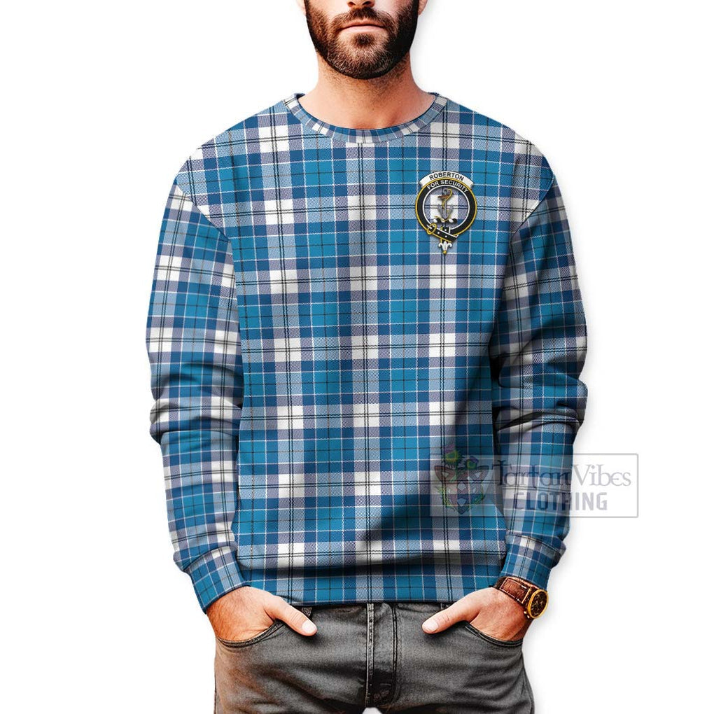 Roberton Tartan Sweatshirt with Family Crest Celtic Skull Style - Tartan Vibes Clothing