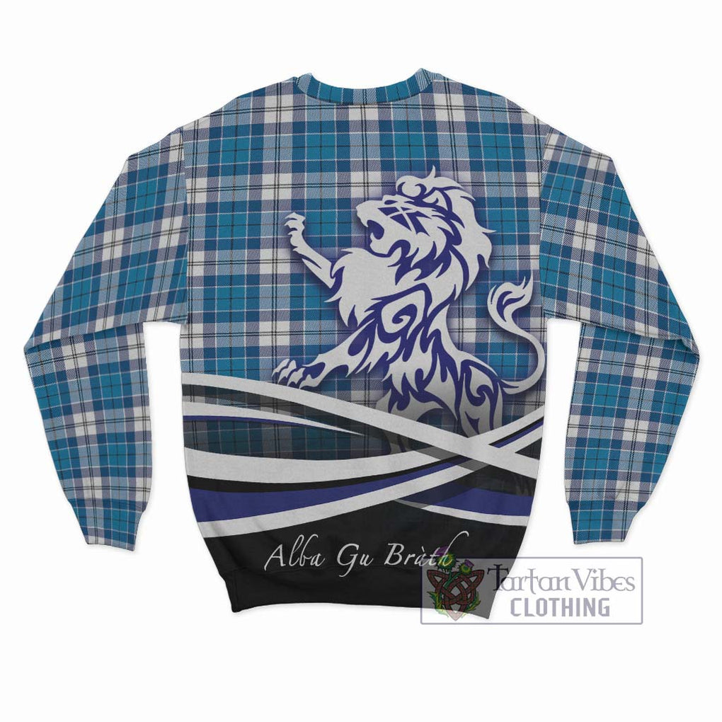 Roberton Tartan Sweatshirt with Alba Gu Brath Regal Lion Emblem - Tartan Vibes Clothing