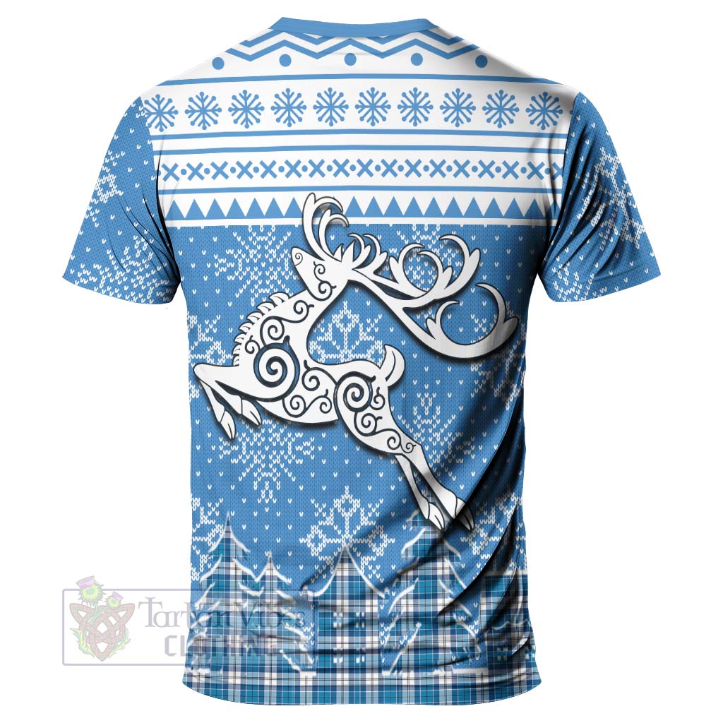 Roberton Clan Christmas T-Shirt Celtic Reindeer Style - Tartan Vibes Clothing