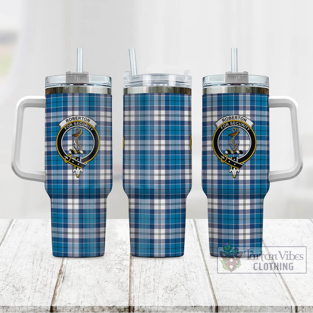 Roberton Tartan Tumbler with Handle with Family Crest - Tartan Vibes Clothing