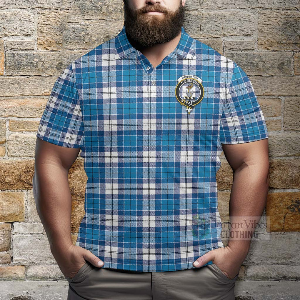 Roberton Tartan Polo Shirt with Family Crest Celtic Skull Style - Tartan Vibes Clothing