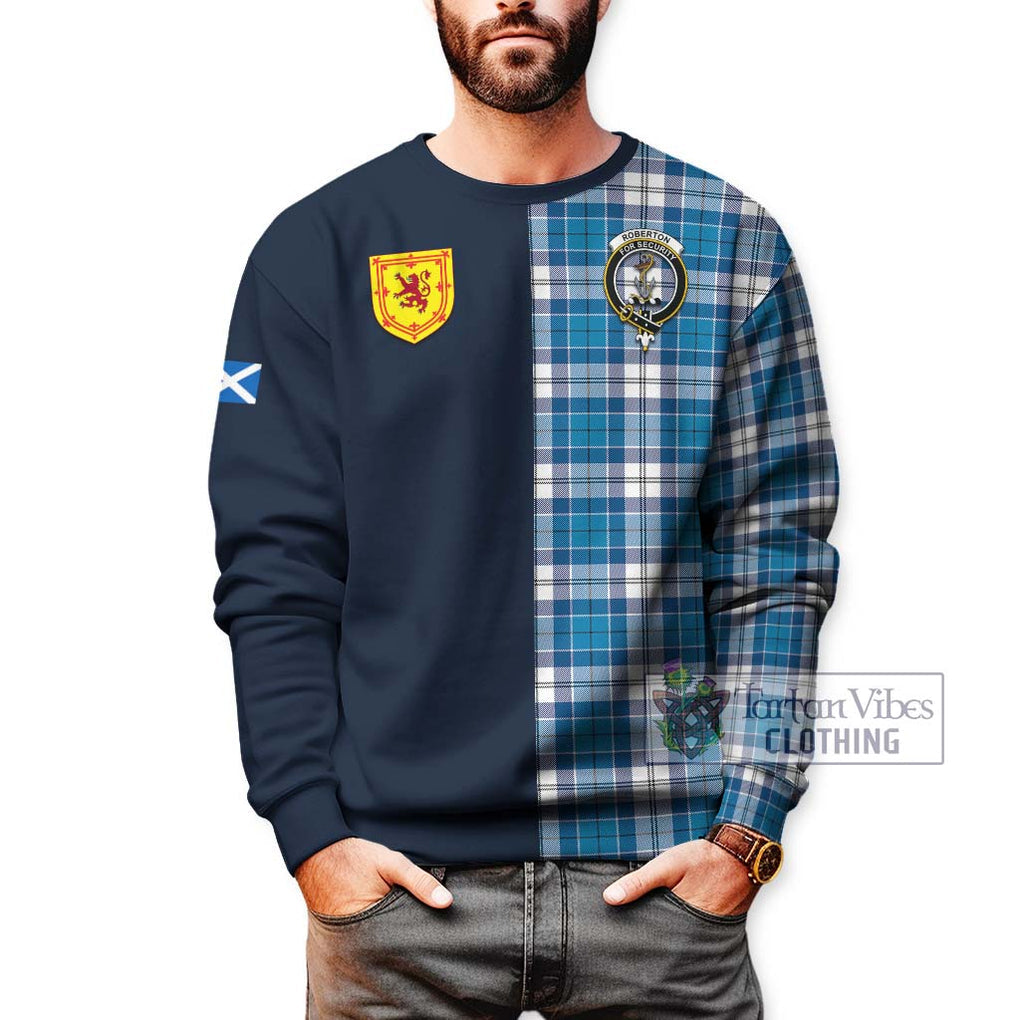 Roberton Tartan Sweatshirt Alba with Scottish Lion Royal Arm Half Style - Tartan Vibes Clothing