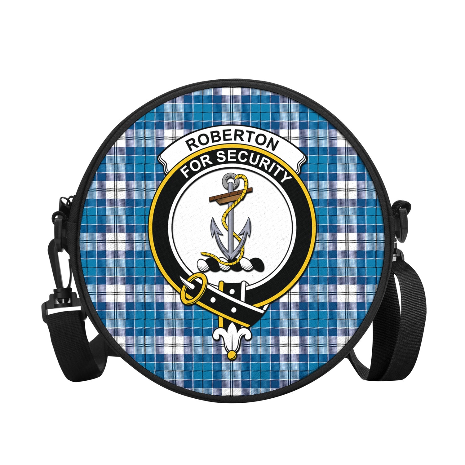 Roberton Tartan Round Satchel Bags with Family Crest - Tartan Vibes Clothing