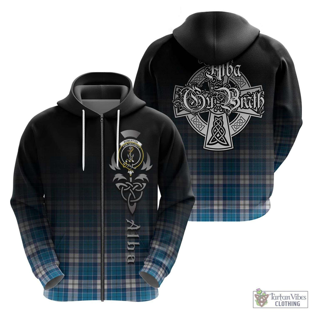Roberton Tartan Hoodie Featuring Alba Gu Brath Family Crest Celtic Inspired - Tartan Vibes Clothing