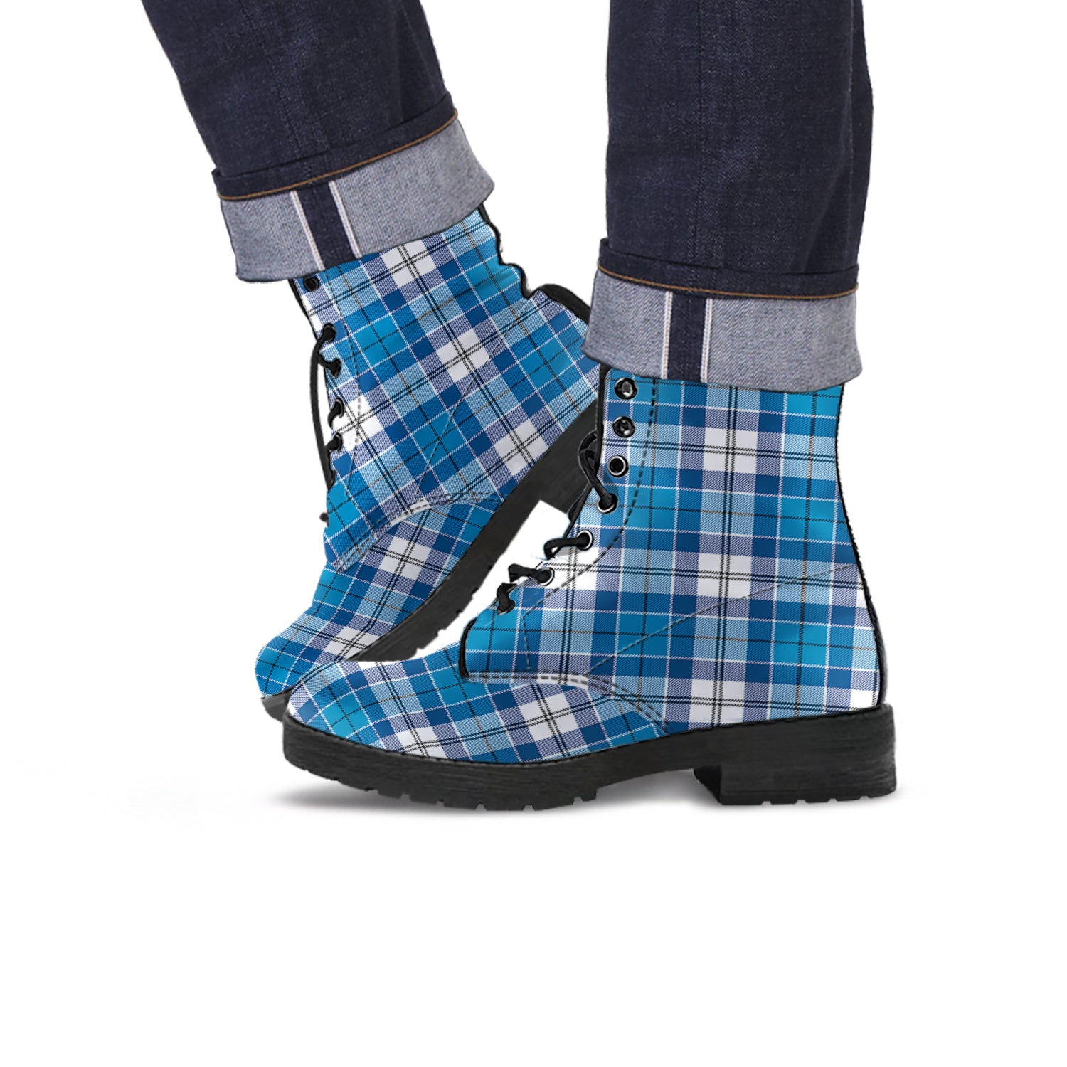Roberton Tartan Leather Boots - Tartan Vibes Clothing