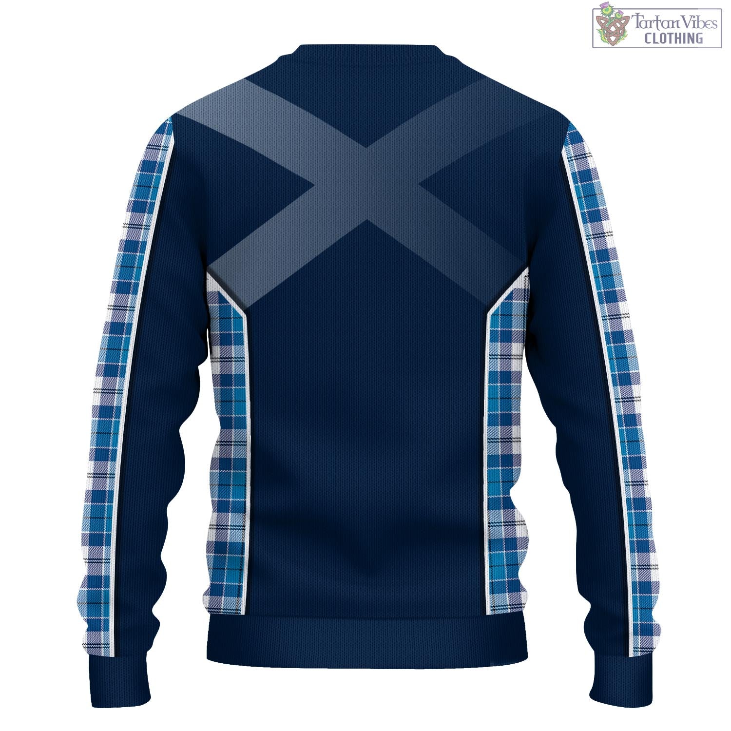 Tartan Vibes Clothing Roberton Tartan Knitted Sweatshirt with Family Crest and Scottish Thistle Vibes Sport Style