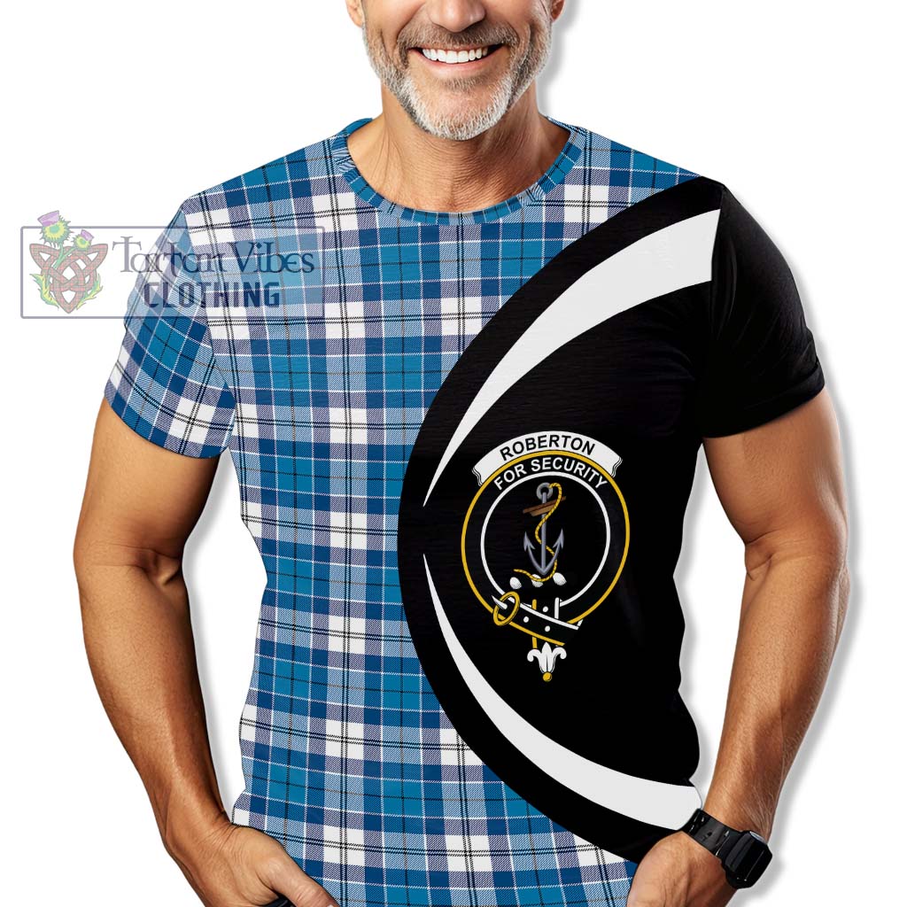Roberton Tartan T-Shirt with Family Crest Circle Style - Tartan Vibes Clothing