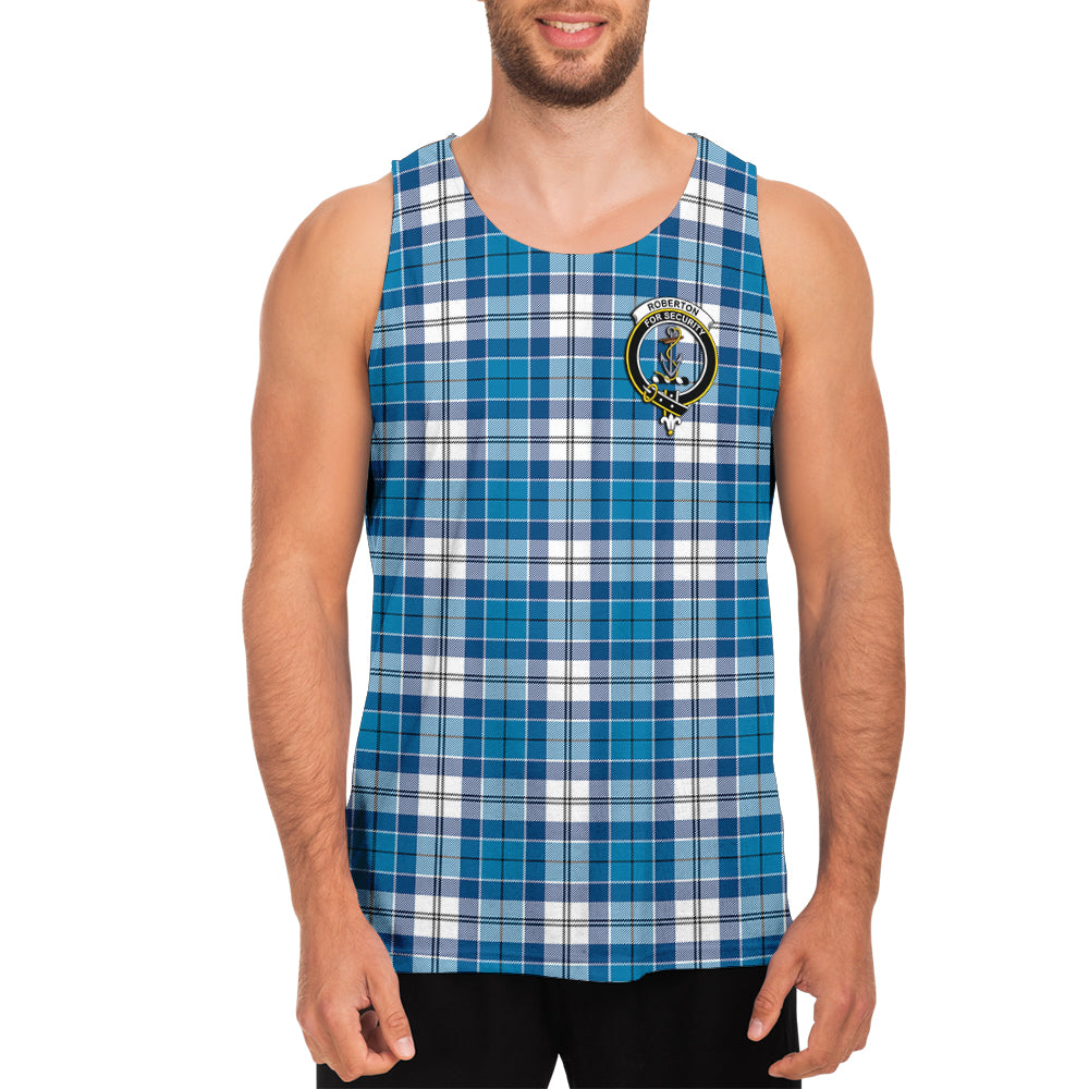 Roberton Tartan Mens Tank Top with Family Crest - Tartan Vibes Clothing