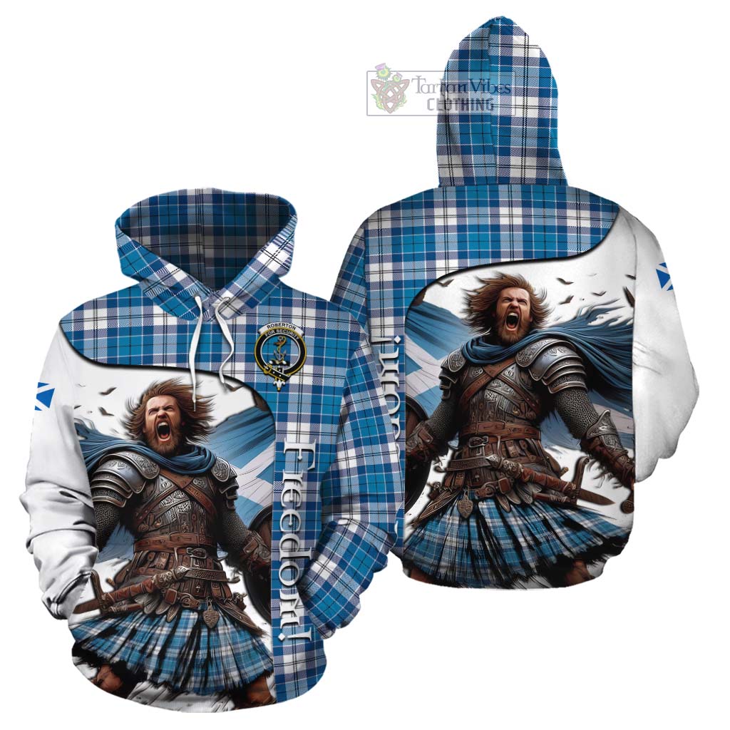 Tartan Vibes Clothing Roberton Crest Tartan Cotton Hoodie Inspired by the Freedom of Scottish Warrior