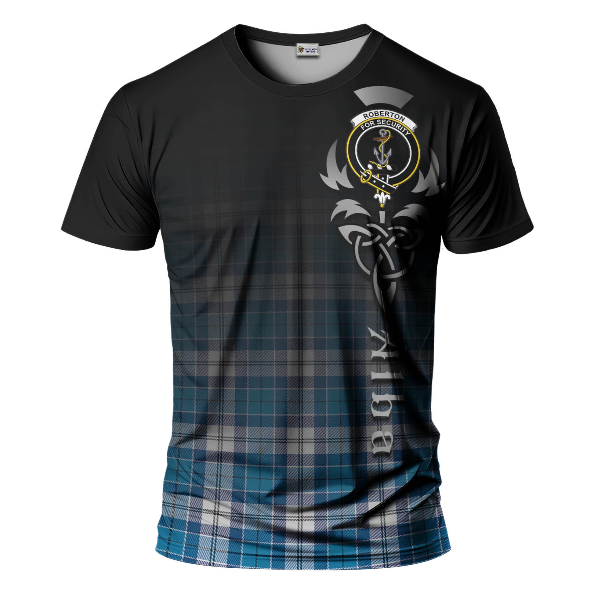 Roberton Tartan T-Shirt Featuring Alba Gu Brath Family Crest Celtic Inspired - Tartan Vibes Clothing