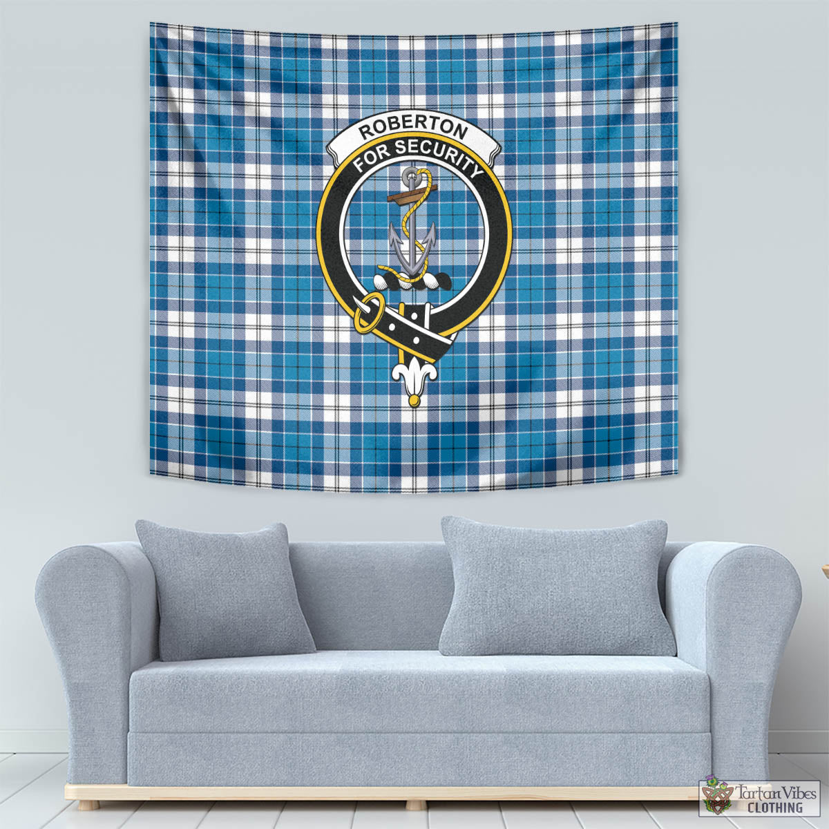 Roberton Tartan Tapestry Wall Hanging and Home Decor for Room with Family Crest - Tartan Vibes Clothing