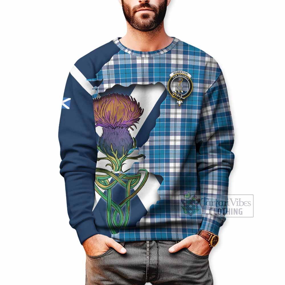 Roberton Tartan Family Crest Sweatshirt Scottish Thistle Celtic Inspired - Tartan Vibes Clothing