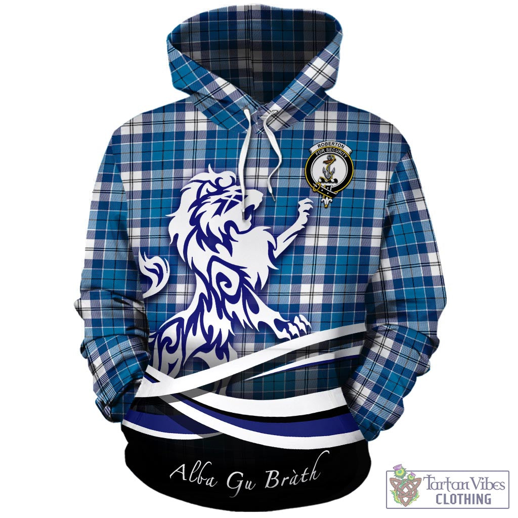 Roberton Tartan Hoodie with Alba Gu Brath Regal Lion Emblem - Tartan Vibes Clothing