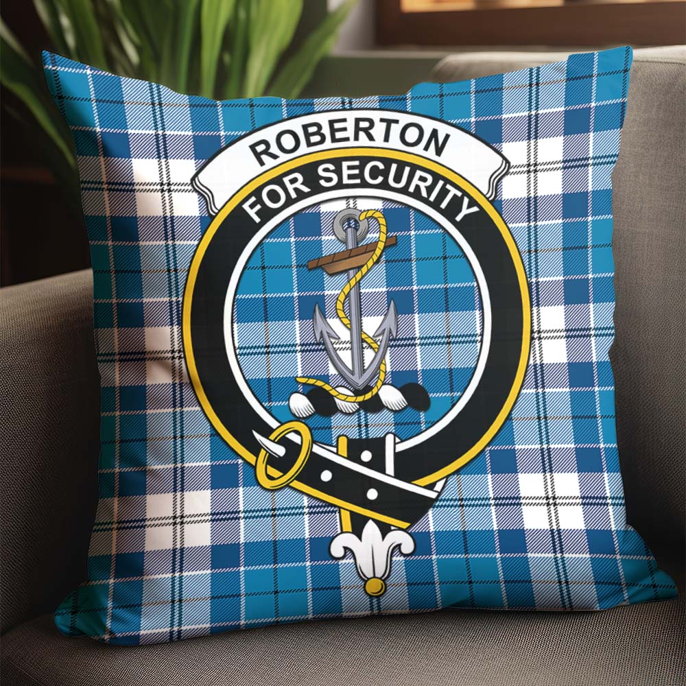 Roberton Tartan Pillow Cover with Family Crest - Tartan Vibes Clothing