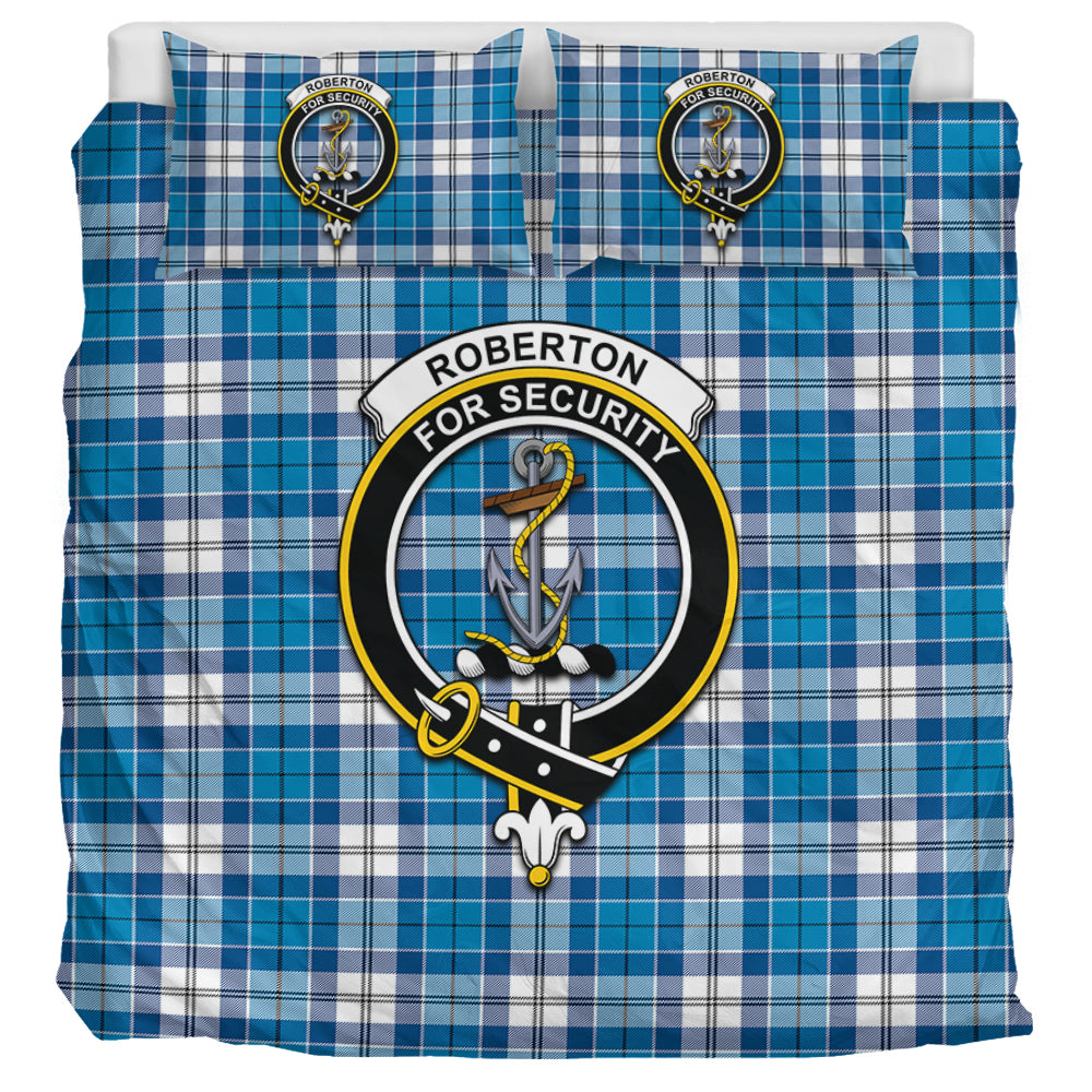 Roberton Tartan Bedding Set with Family Crest UK Bedding Set UK Super King 104*94 inch - Tartan Vibes Clothing