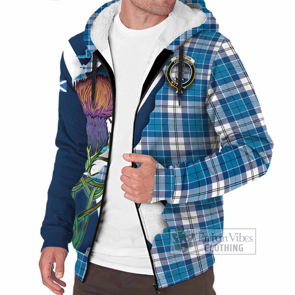 Roberton Tartan Family Crest Sherpa Hoodie Scottish Thistle Celtic Inspired - Tartan Vibes Clothing
